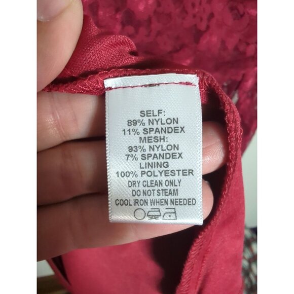 Kiyonna Womens Dress Lace Red Burgundy Maroon Christmas Holiday Plus Size 3X - Picture 9 of 12